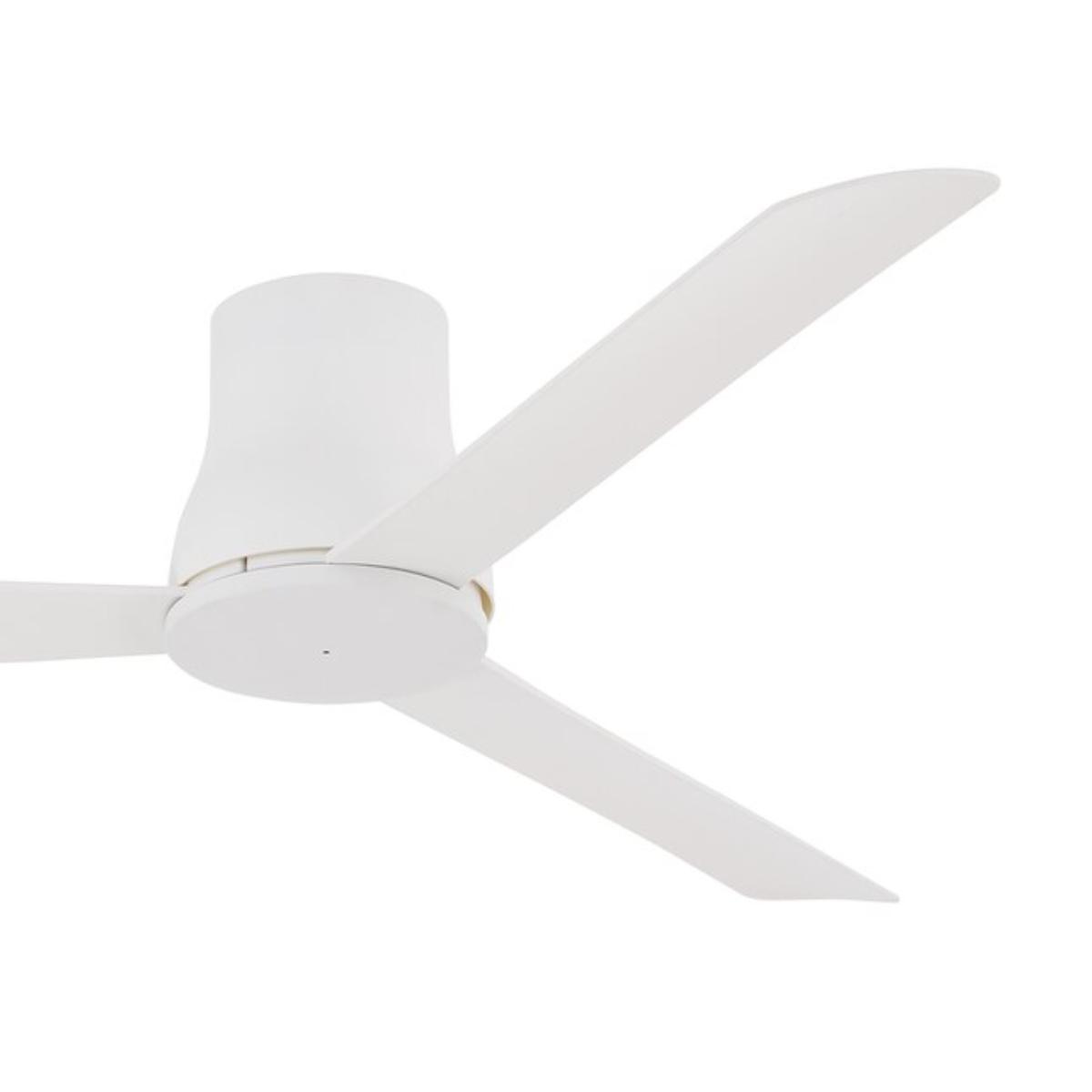 Simple Flush 52" White Outdoor Ceiling Fan with Remote - Bees Lighting