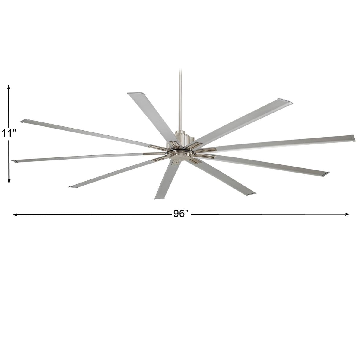 Xtreme 96" Large Windmill Ceiling Fan with Remote, Brushed Nickel - Bees Lighting