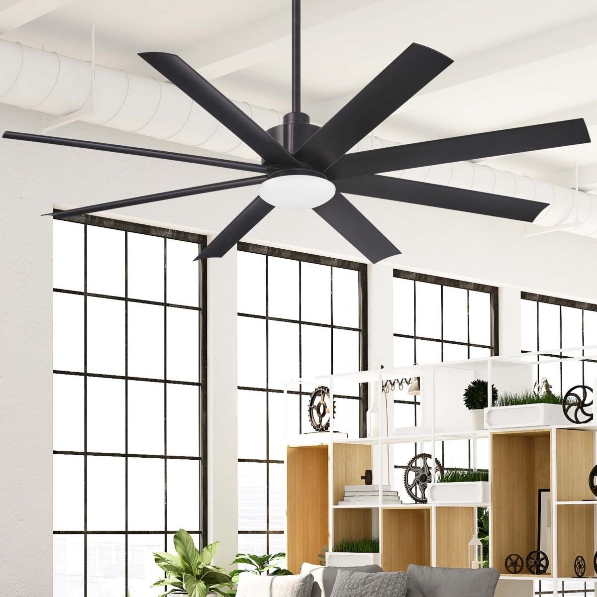 Slipstream LED 65" Large Outdoor Ceiling Fan, Black Coal - Bees Lighting