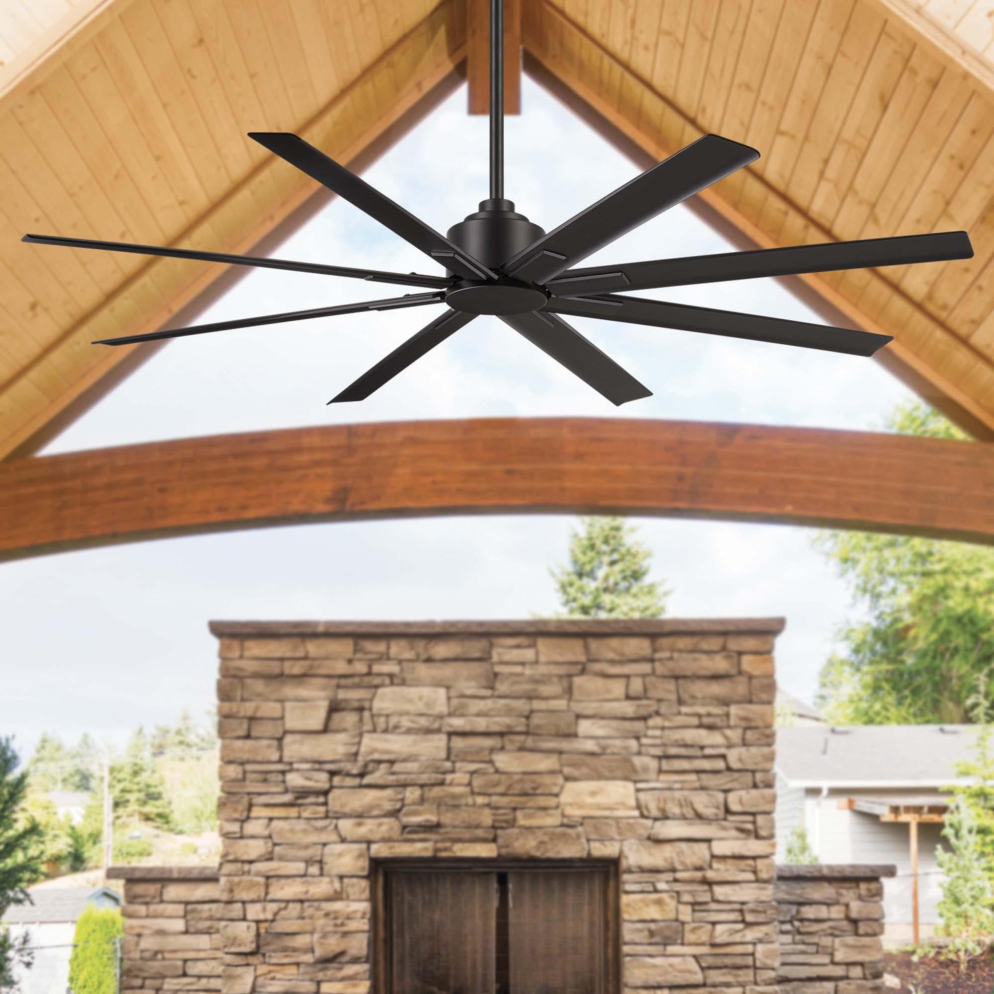 Xtreme H2O 65" Windmill Outdoor Ceiling Fan with Remote, Black Coal - Bees Lighting
