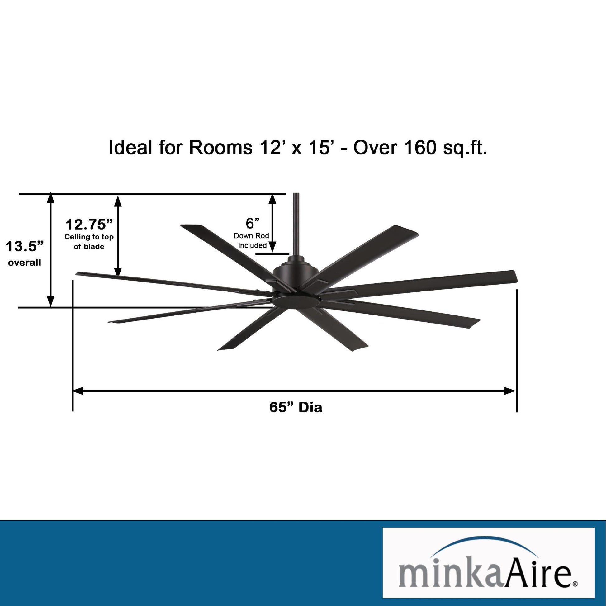 Xtreme H2O 65" Windmill Outdoor Ceiling Fan with Remote, Black Coal - Bees Lighting
