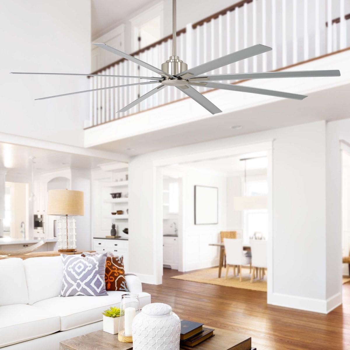 Xtreme H2O 84" Large Windmill Outdoor Ceiling Fan with Remote, Brushed Nickel - Bees Lighting