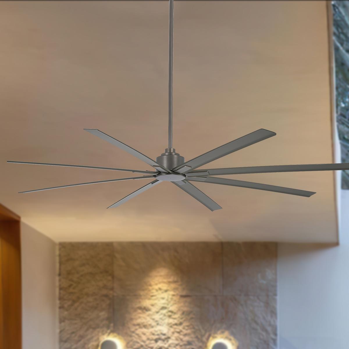 Xtreme H2O 84" Large Windmill Outdoor Ceiling Fan with Remote, Smoked Iron - Bees Lighting