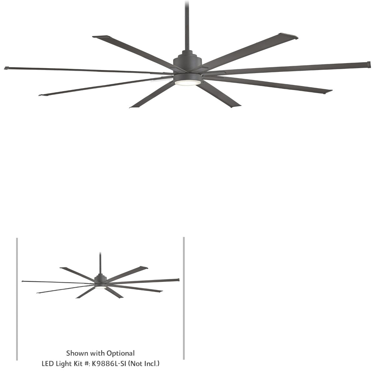 Xtreme H2O 84" Large Windmill Outdoor Ceiling Fan with Remote, Smoked Iron - Bees Lighting