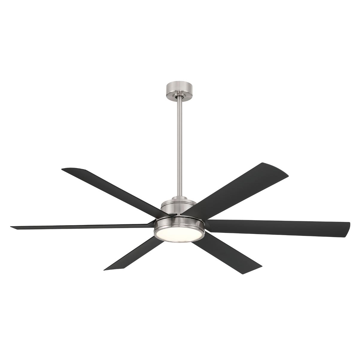 Cairo 65" Nickel Smart Ceiling Fan with Light - Bees Lighting