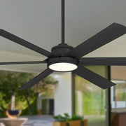 Cairo 65" Black Coal Smart Ceiling Fan with Light - Bees Lighting