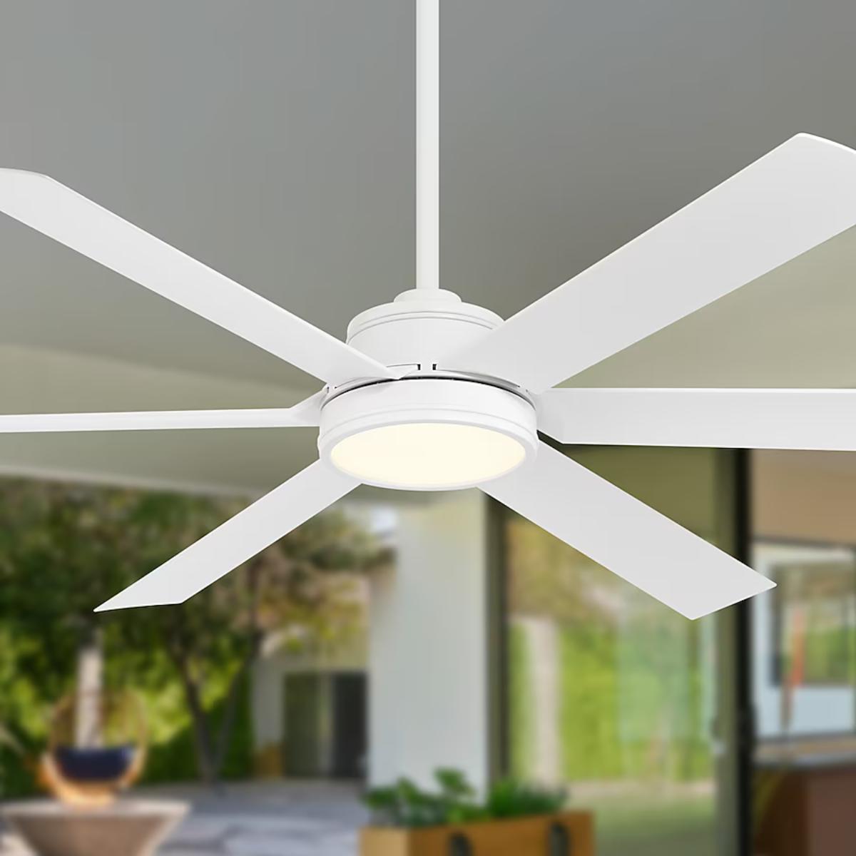 Cairo 65" White Smart Ceiling Fan with Light - Bees Lighting