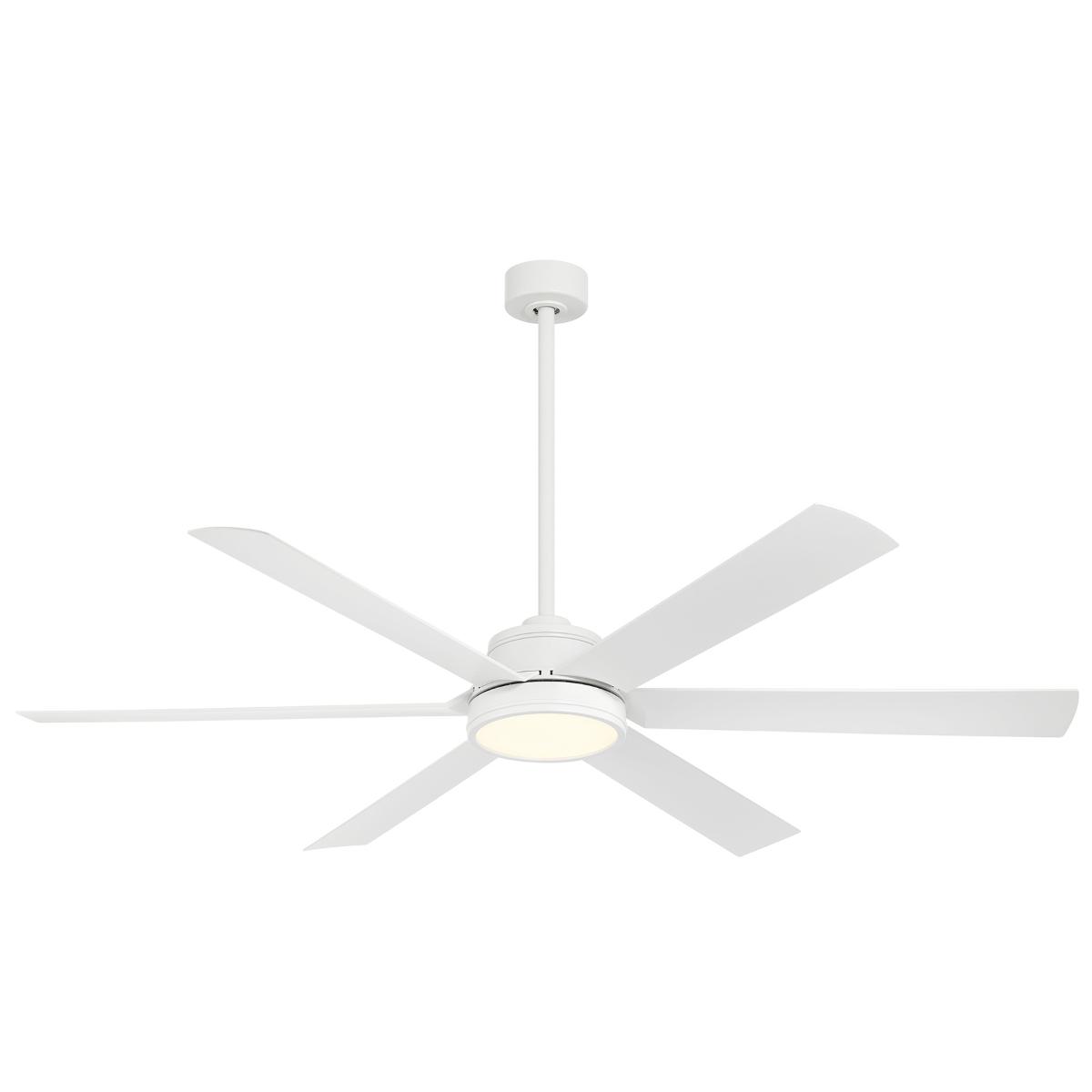 Cairo 65" White Smart Ceiling Fan with Light - Bees Lighting