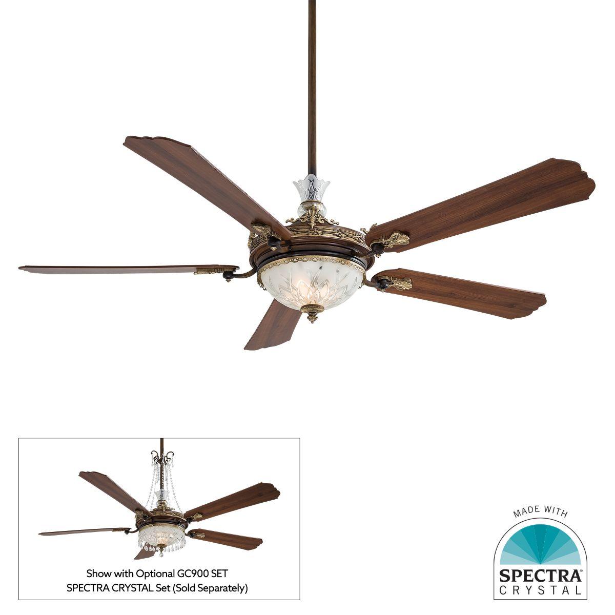 Cristafano 68 Inch Ceiling Fan With Light, Belcaro Walnut Finish, Wall Control Included - Bees Lighting