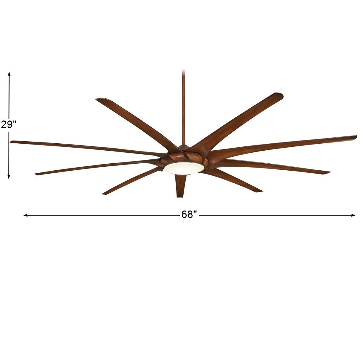 Cristafano 68 Inch Ceiling Fan With Light, Belcaro Walnut Finish, Wall Control Included