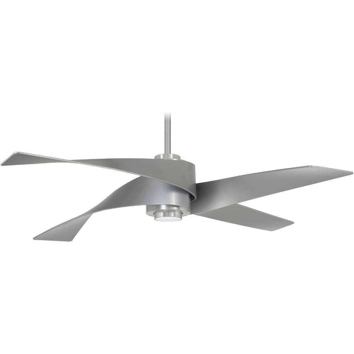 Artemis IV LED 64'' Nickel and Silver Ceiling Fan with Remote - Bees Lighting