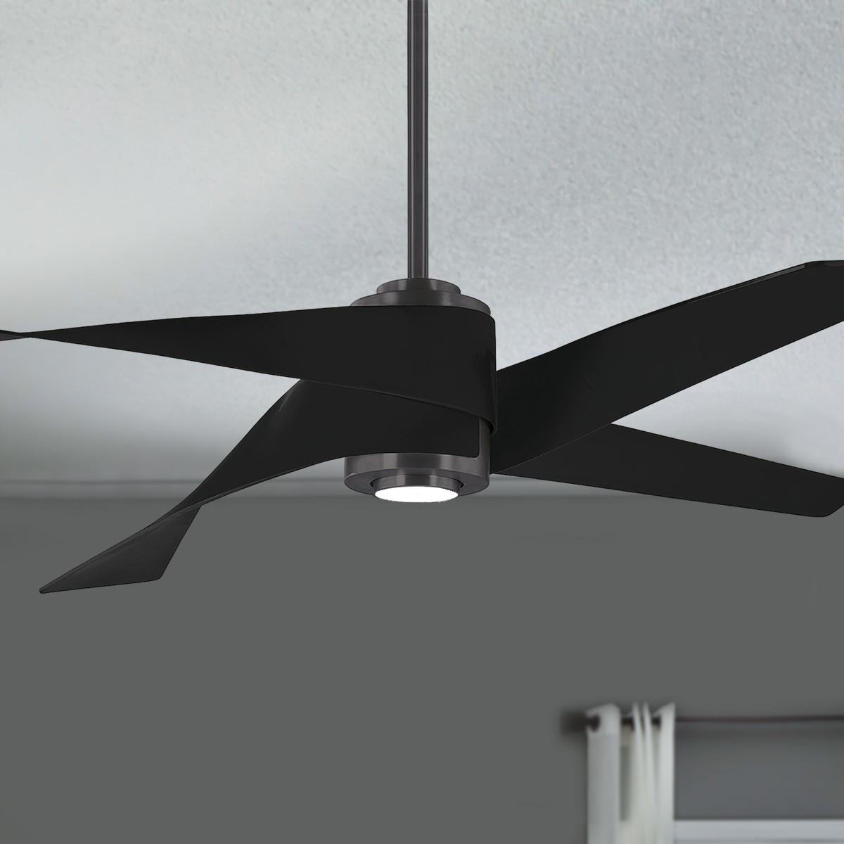 Artemis IV LED 64'' Gun Metal & Black Ceiling Fan with Remote - Bees Lighting