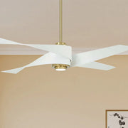 Artemis IV LED 64'' Brass & White Ceiling Fan with Remote - Bees Lighting