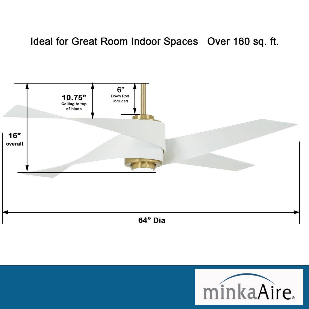 Artemis IV 64 Inch Contemporary Propeller Ceiling Fan With Light And Remote