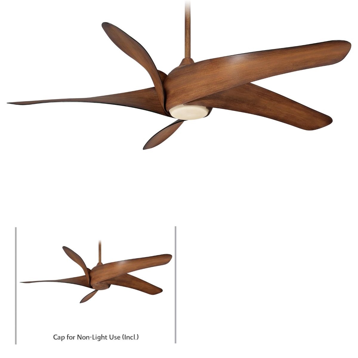 Artemis XL5 LED 62" Ceiling Fan with Remote, Distressed Koa - Bees Lighting