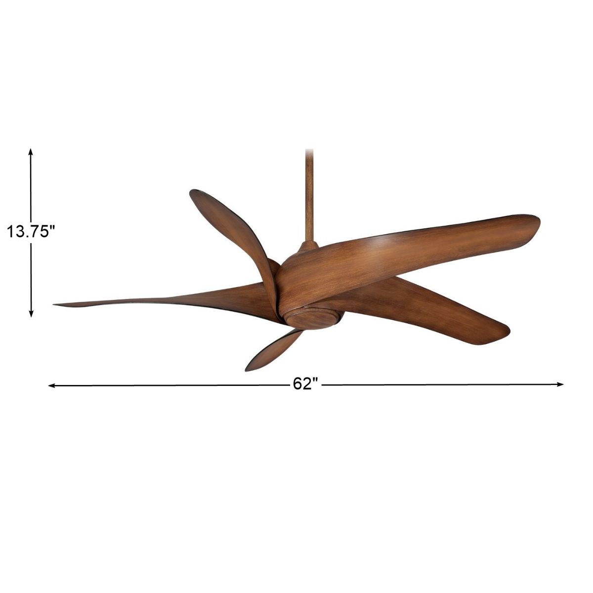 Artemis XL5 LED 62" Ceiling Fan with Remote, Distressed Koa - Bees Lighting