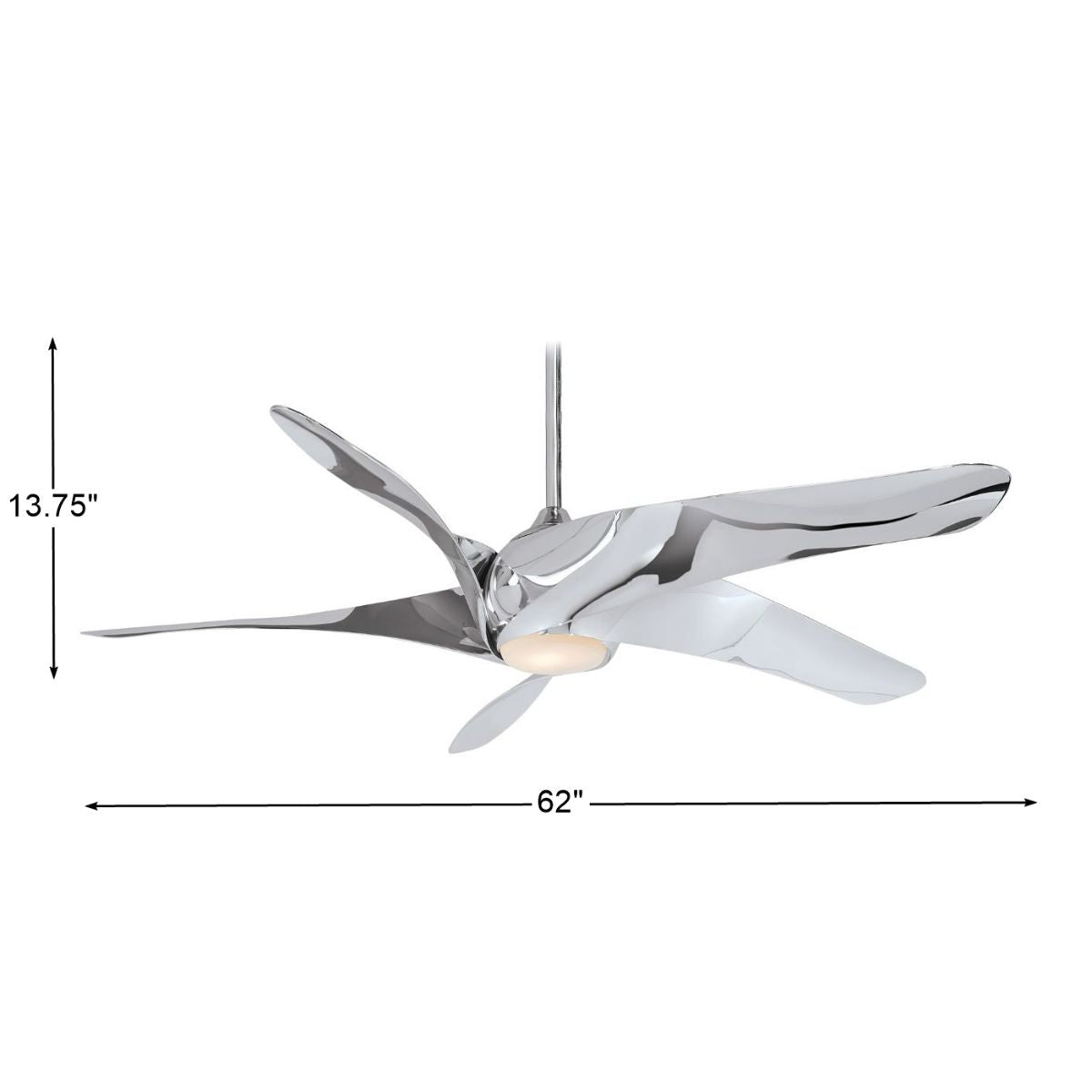 Artemis XL5 LED 62" Ceiling Fan with Remote, Liquid Nickel - Bees Lighting