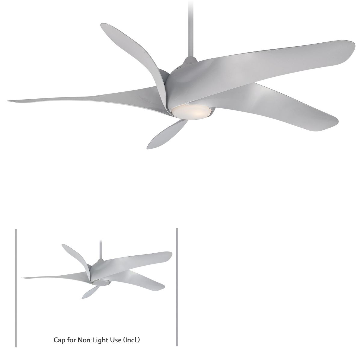 Artemis XL5 LED 62" Ceiling Fan with Remote, Silver - Bees Lighting