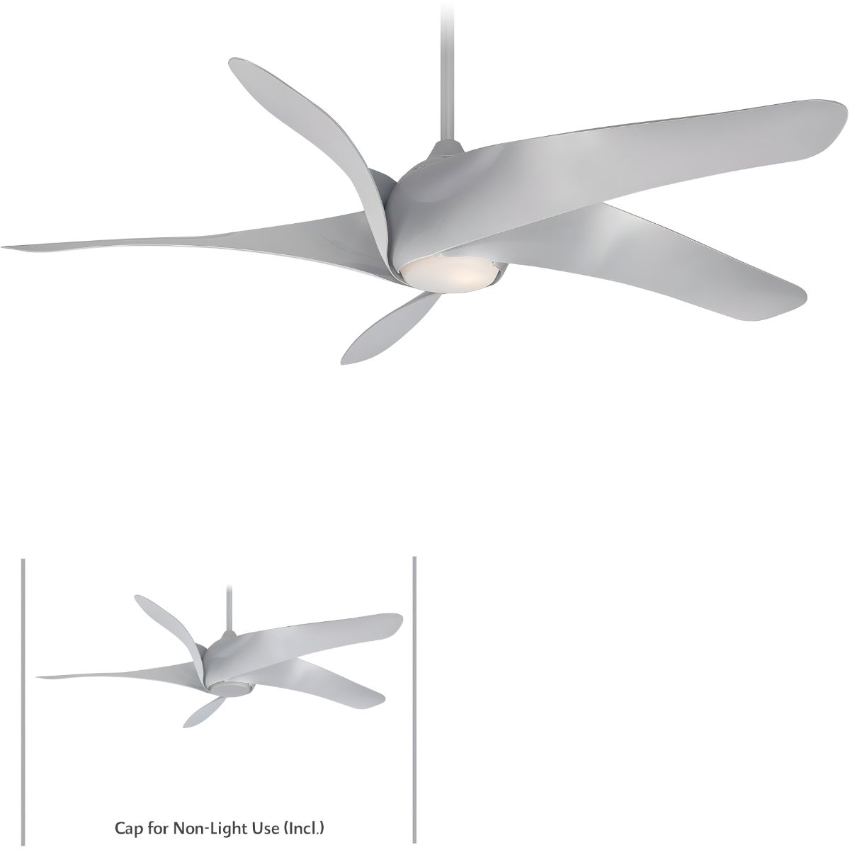 Artemis XL5 LED 62" Ceiling Fan with Remote, Silver - Bees Lighting