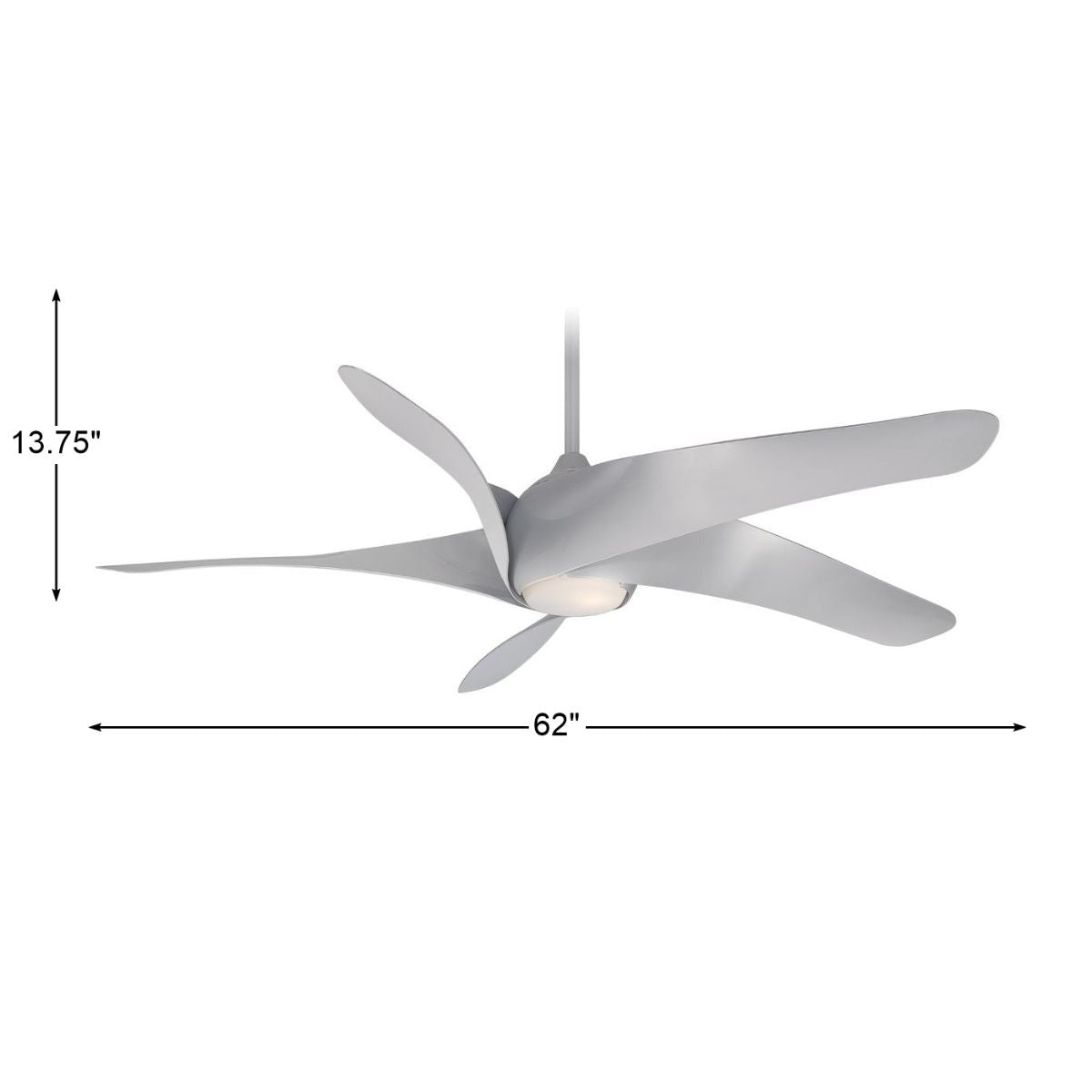 Artemis XL5 LED 62" Ceiling Fan with Remote, Silver - Bees Lighting
