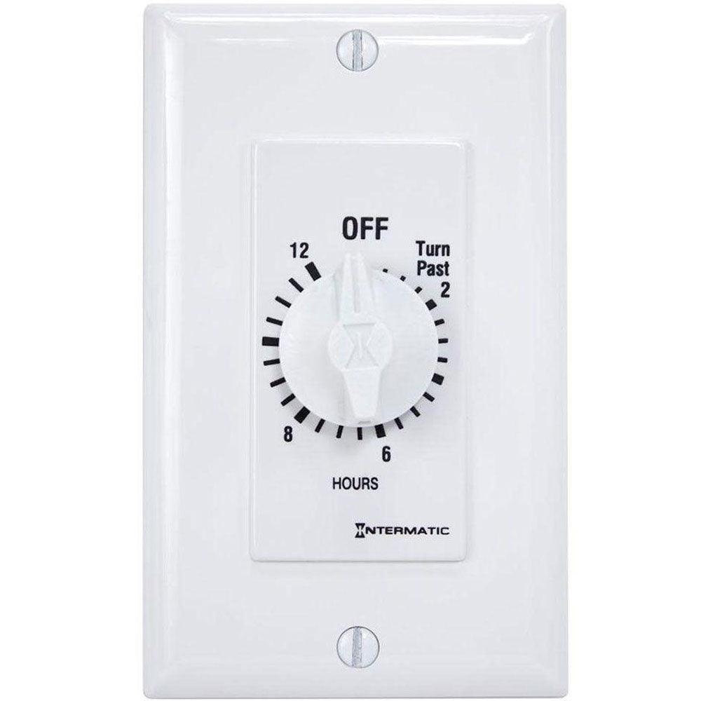 20 Amp 12-Hours In-Wall Spring Wound Timer Switch White