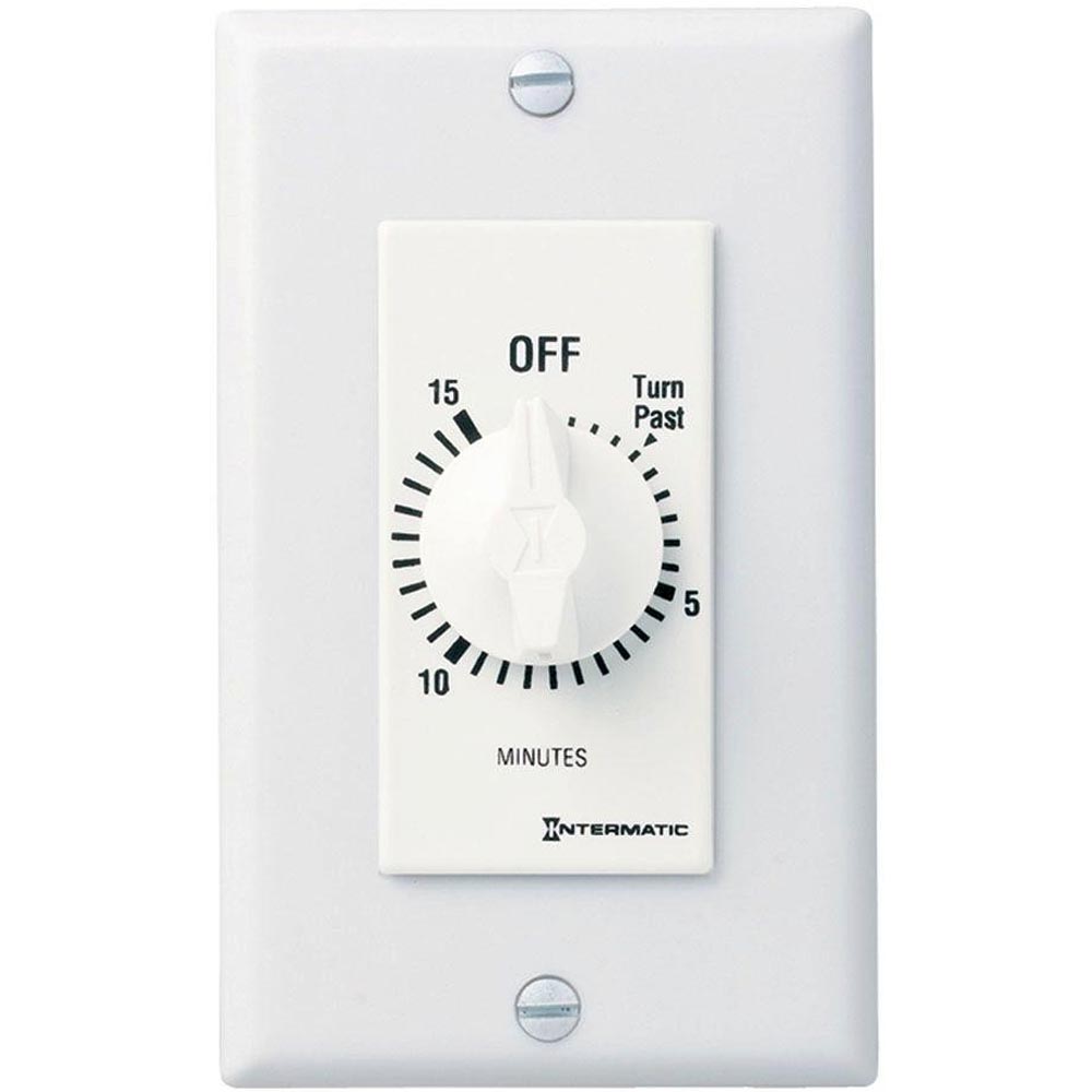 20 Amp 15-Minutes In-Wall Spring Wound Timer Switch White
