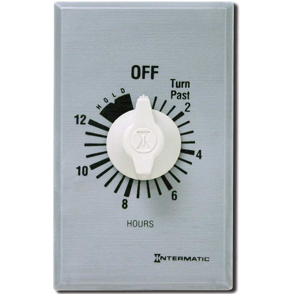 20 Amp 12-Hours In-Wall Spring Wound Timer Switch Silver