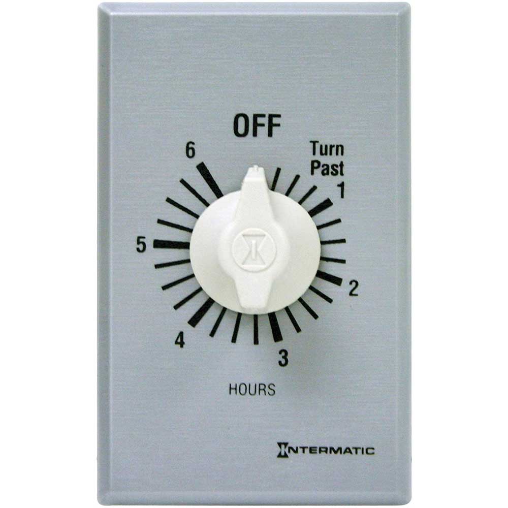 20 Amp 6-Hours In-Wall Spring Wound Timer Switch Silver