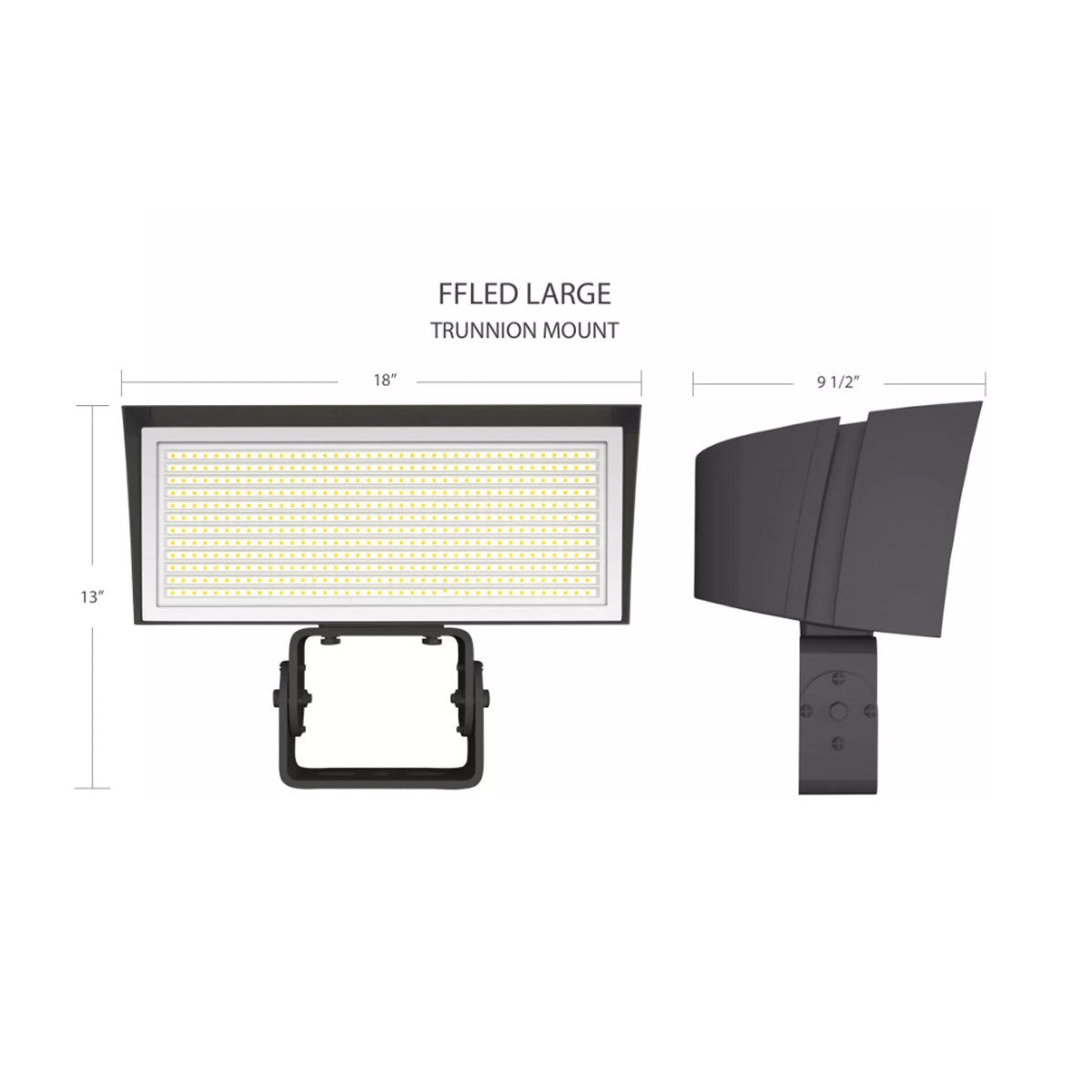 LED Flood Light, 120/230W, 39000 Lumens, 4000K/5000K, 480V, Trunnion - Bees Lighting
