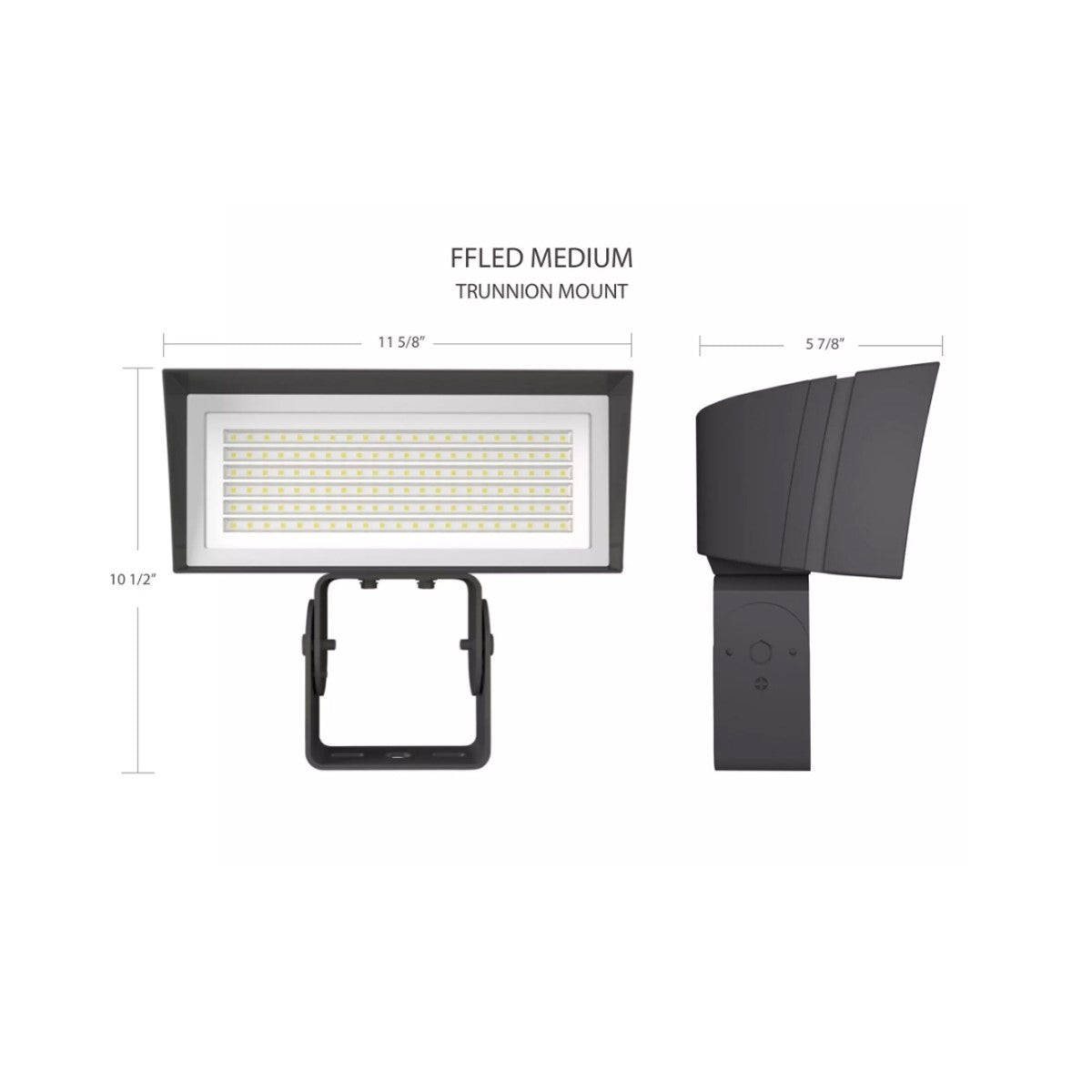 LED Flood Light, 52/80W, 10800 Lumens, 4000K/5000K, 120-277V, Trunnion, Bronze - Bees Lighting