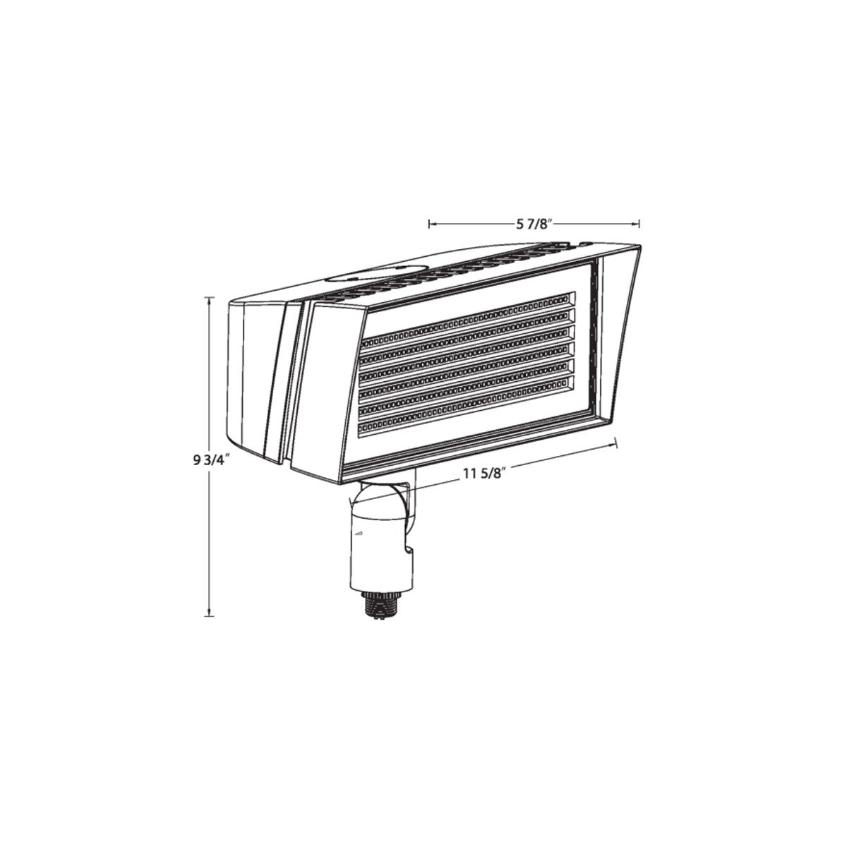 LED Flood Light, 52/80W, 10800 Lumens, 4000K/5000K, 120-277V, Knuckle Mount, White - Bees Lighting