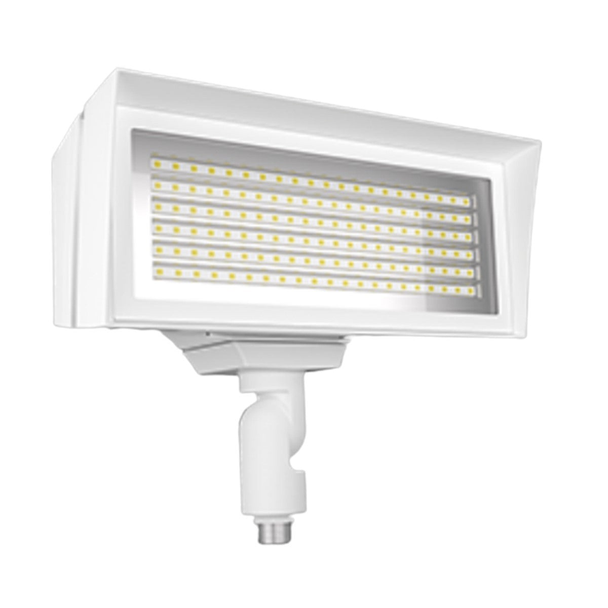 LED Flood Light, 52/80W, 10800 Lumens, 4000K/5000K, 120-277V, Knuckle Mount, White - Bees Lighting