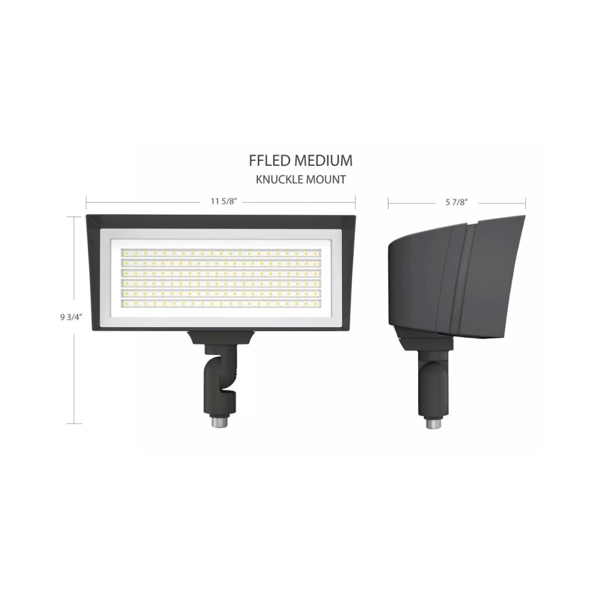 LED Flood Light, 52/80W, 10800 Lumens, 4000K/5000K, 120-277V, Knuckle, Bronze - Bees Lighting