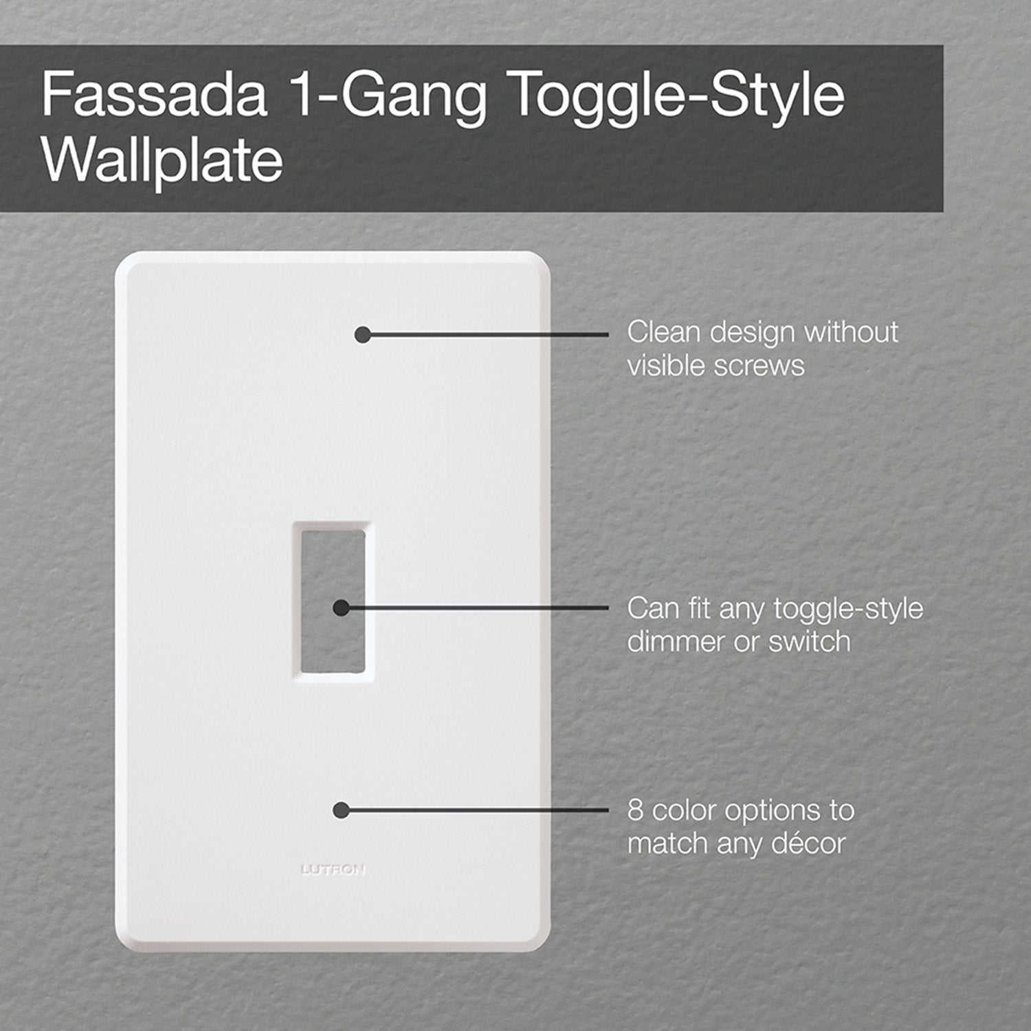 Fassada 1-Gang Toggle Wall Plate, White - Bees Lighting