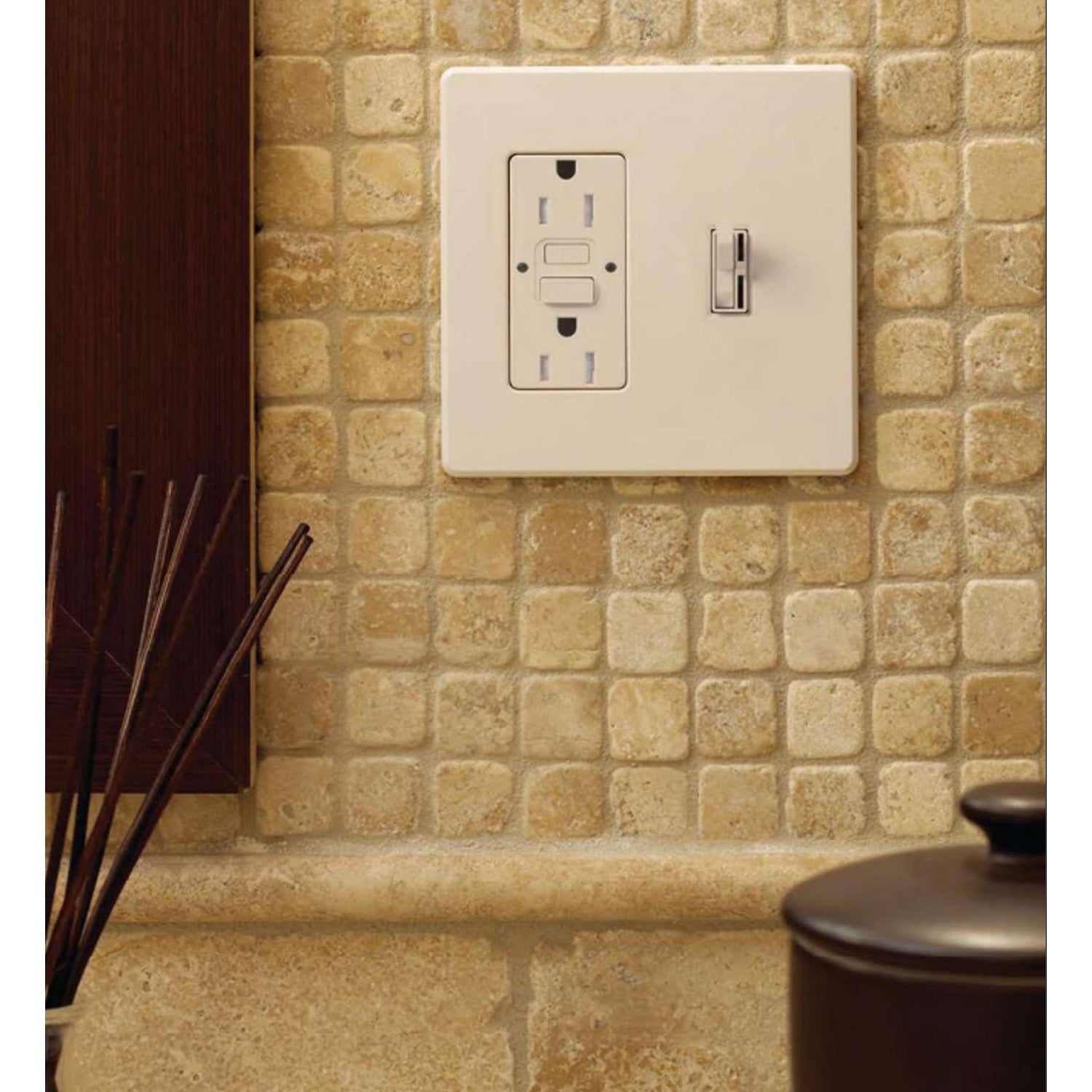 Ariadni 2-Gang Traditional/Designer Wall Plate, Light Almond - Bees Lighting