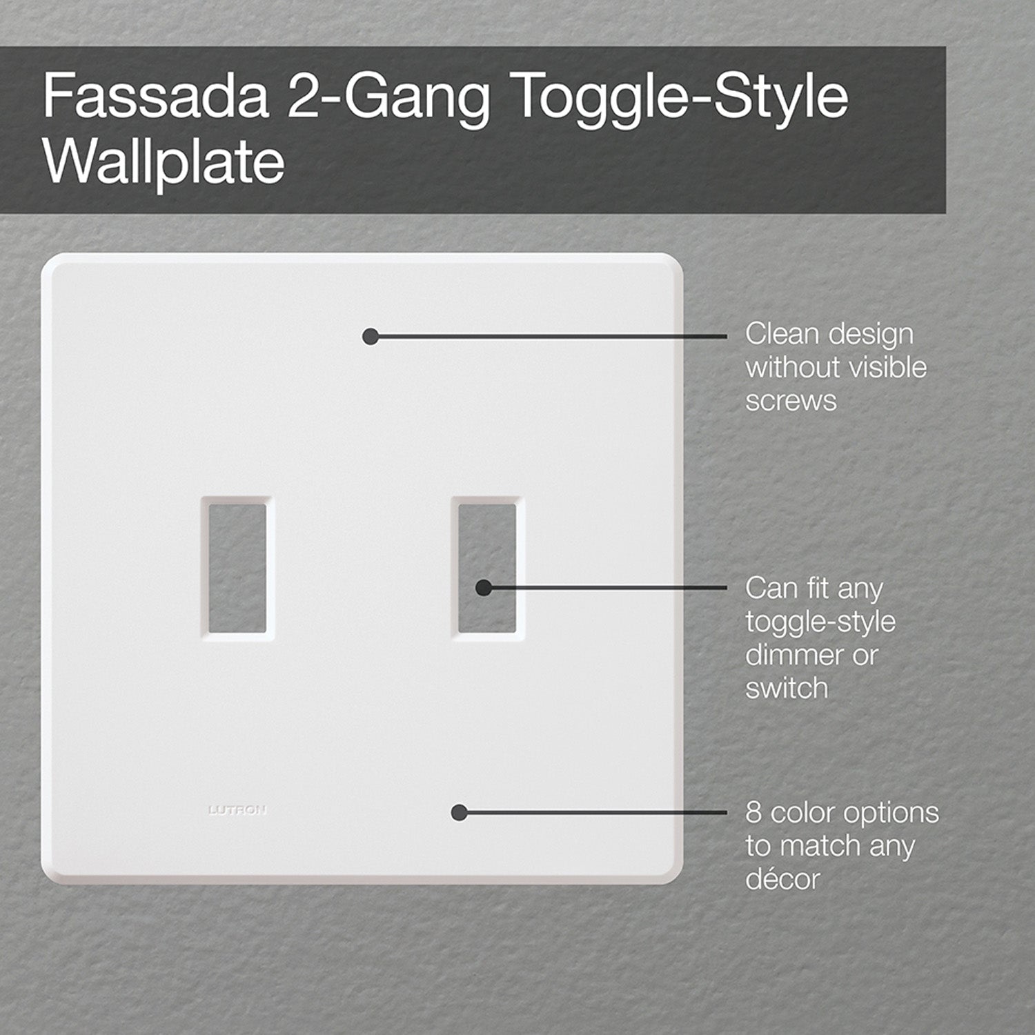 Ariadni 2-Gang Wall Plate for Toggle-Style Dimmers and Switches, White - Bees Lighting