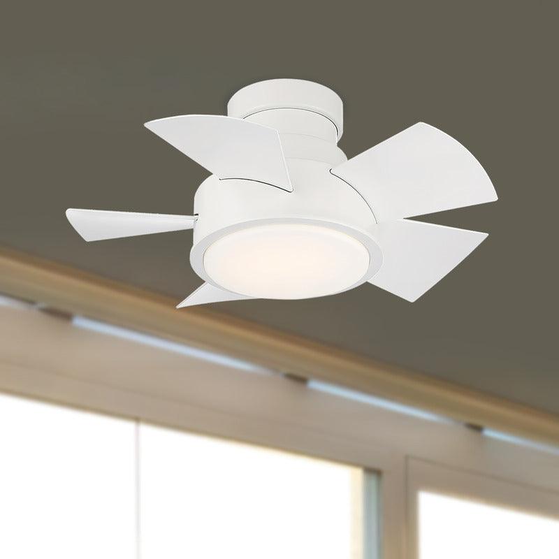 Vox 26 Inch Modern Outdoor Smart Ceiling Fan With Light And Remote, Matte White Finish - Bees Lighting