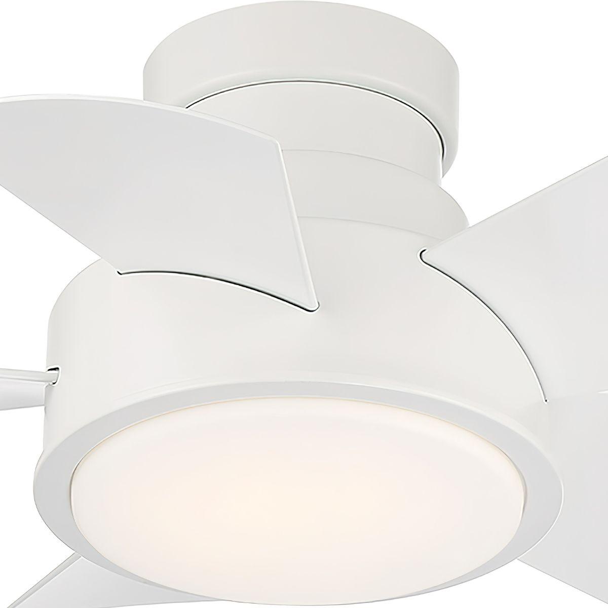 Vox 26 Inch Modern Outdoor Smart Ceiling Fan With Light And Remote, Matte White Finish
