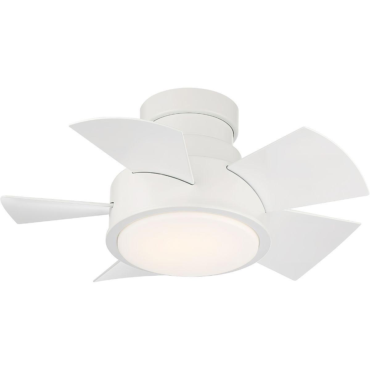 Vox 26 Inch Modern Outdoor Smart Ceiling Fan With Light And Remote, Matte White Finish