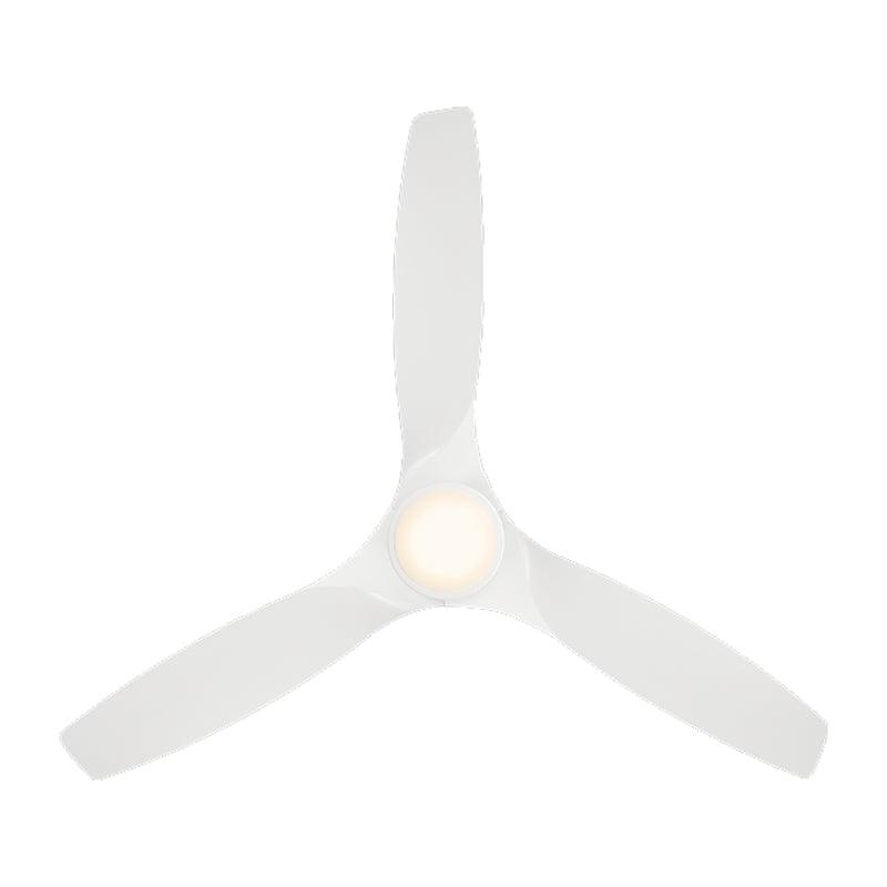 Skylark Flush 54 Inch Smart Ceiling Fan with CCT LED Light, Matte White - Bees Lighting