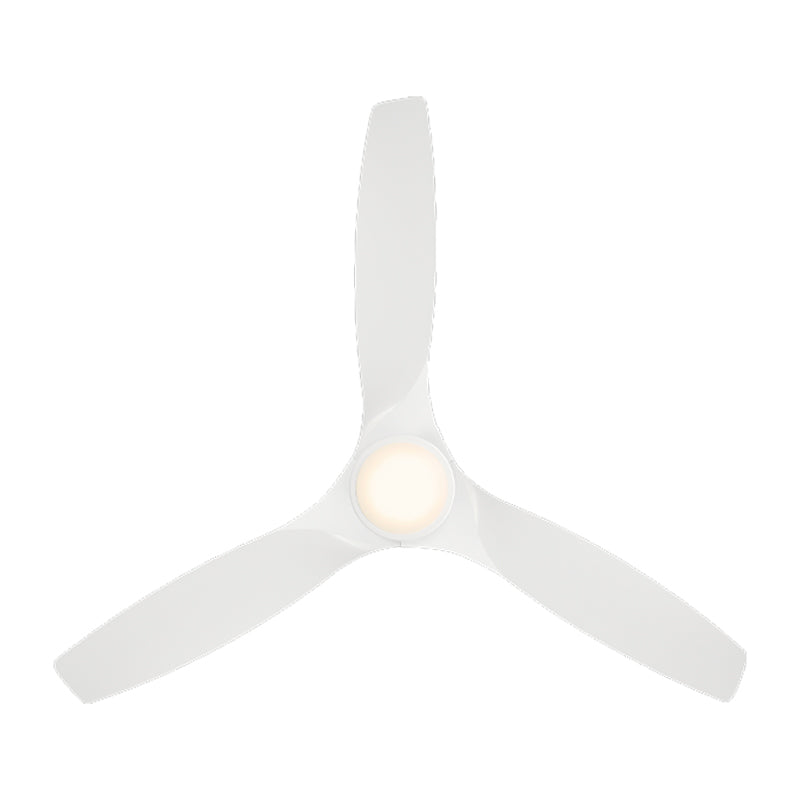 Skylark Flush 54 Inch Smart Ceiling Fan with CCT LED Light, Matte White - Bees Lighting