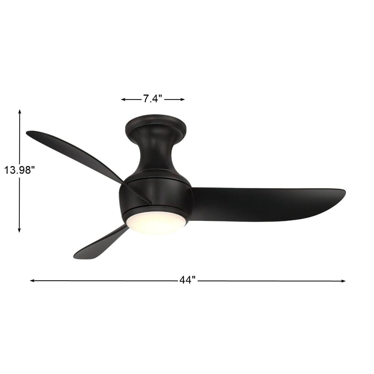 Corona 44 Inch Modern Outdoor Smart Ceiling Fan With 3500K LED And Remote
