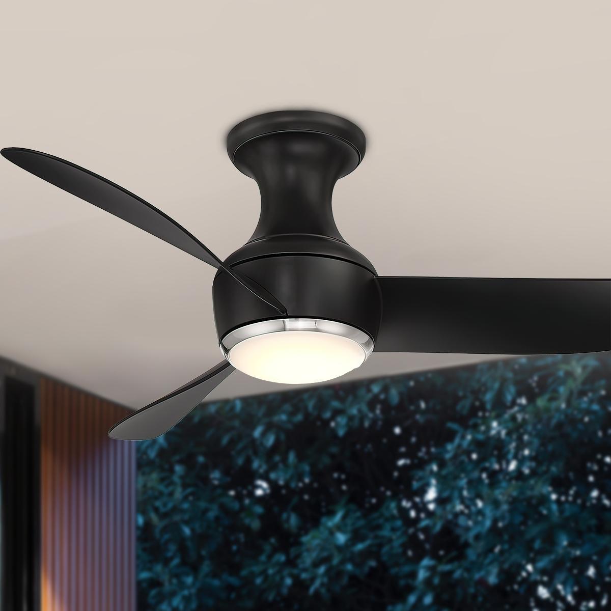 Corona 44 Inch Modern Outdoor Smart Ceiling Fan With 3000K LED And Remote