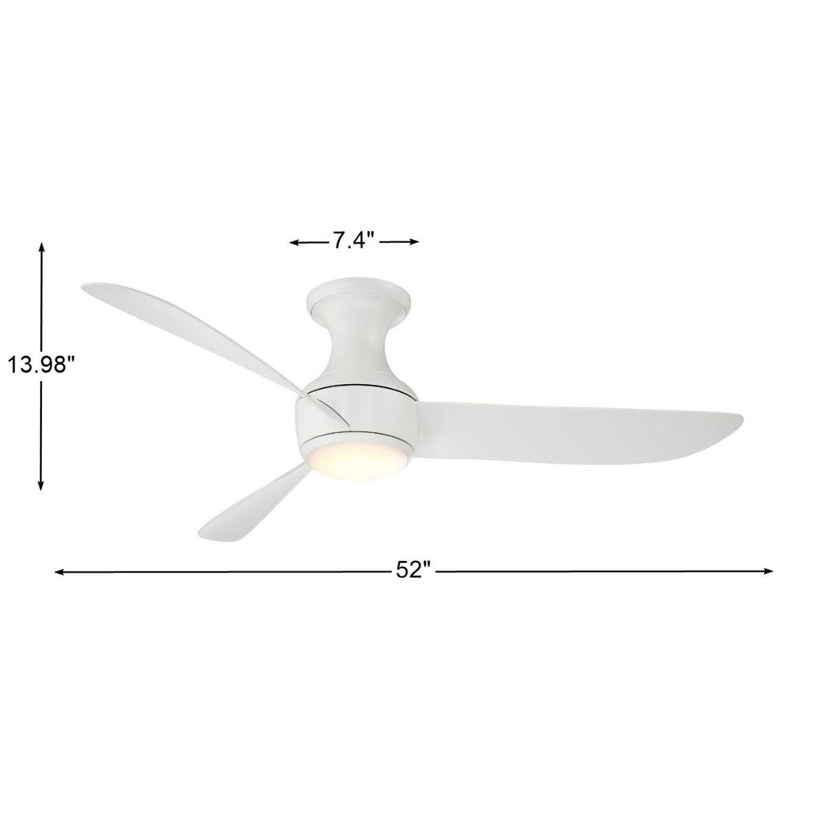 Corona 52 Inch Modern Outdoor Smart Ceiling Fan With 3000K LED And Remote