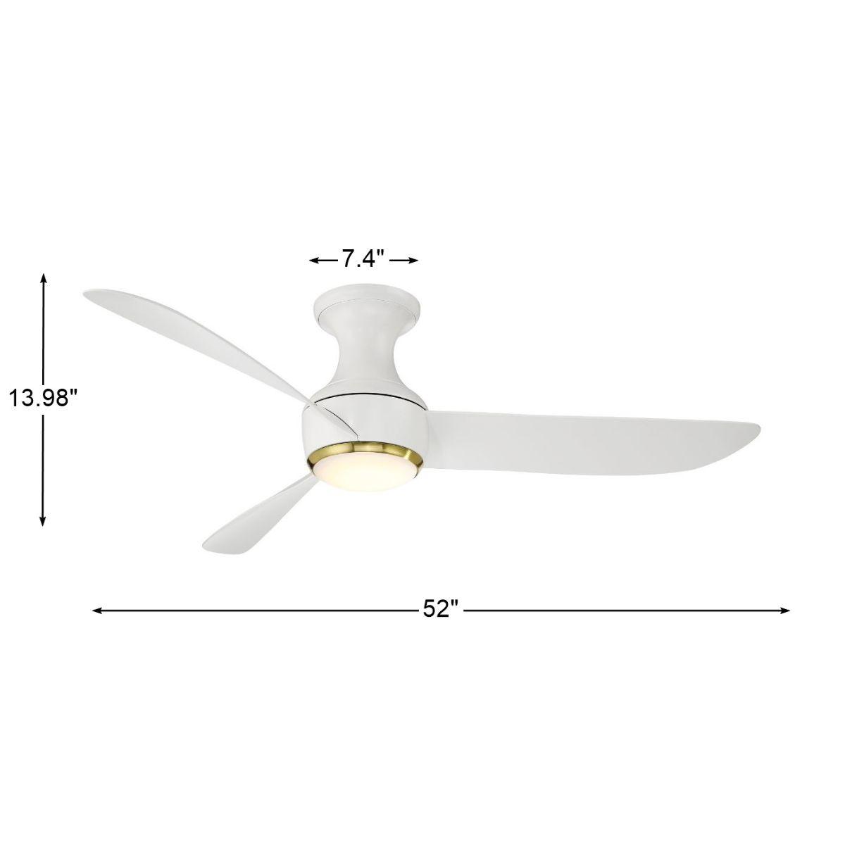 Corona 52 Inch Modern Outdoor Smart Ceiling Fan With 2700K LED And Remote - Bees Lighting