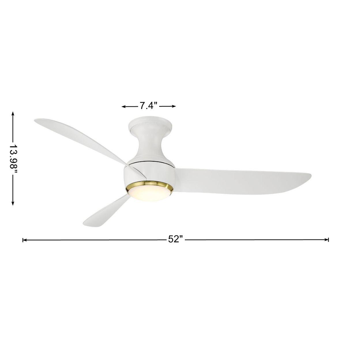 Corona 52 Inch Modern Outdoor Smart Ceiling Fan With 3500K LED And Remote
