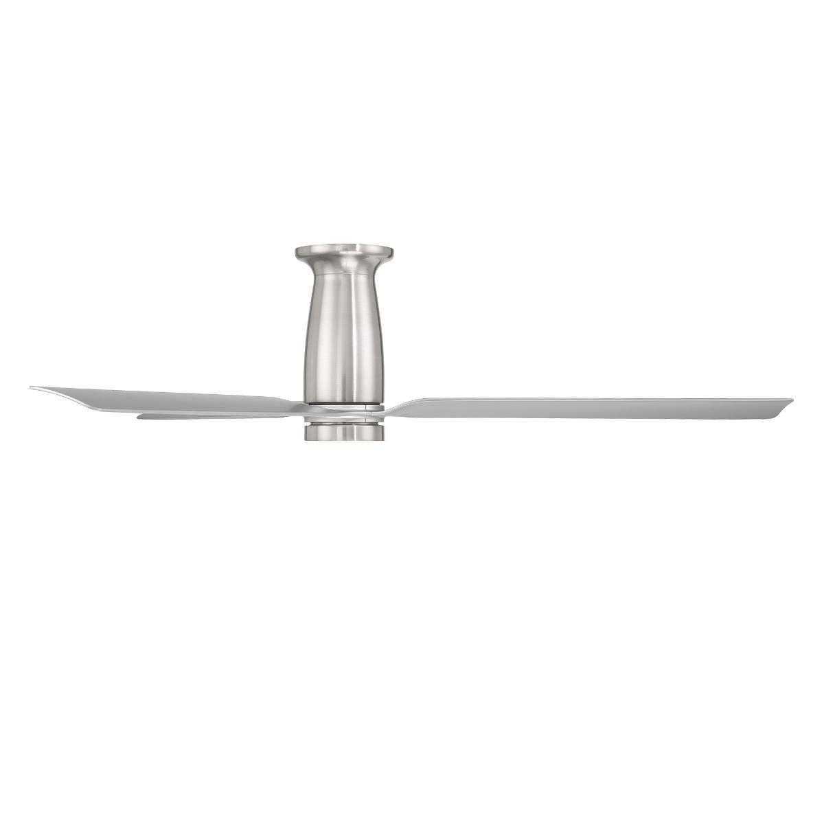 Smooth Flush 52 Inch CCT LED Smart Ceiling Fan, Brushed Nickel with Silver Blades - Bees Lighting