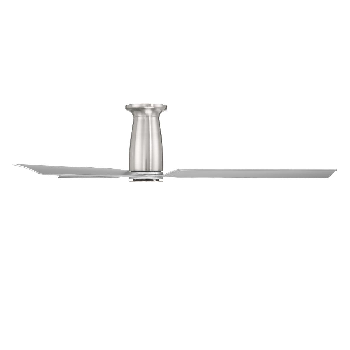 Smooth Flush 52 Inch CCT LED Smart Ceiling Fan, Brushed Nickel with Silver Blades - Bees Lighting
