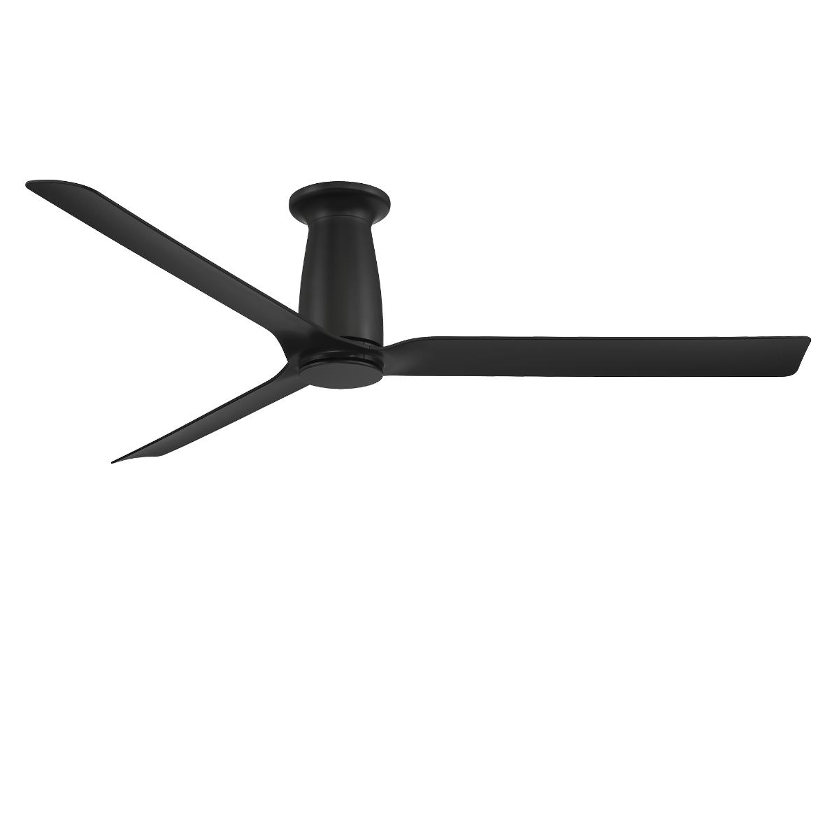 Smooth Flush 52 Inch CCT LED Smart Ceiling Fan, Matte Black Finish - Bees Lighting