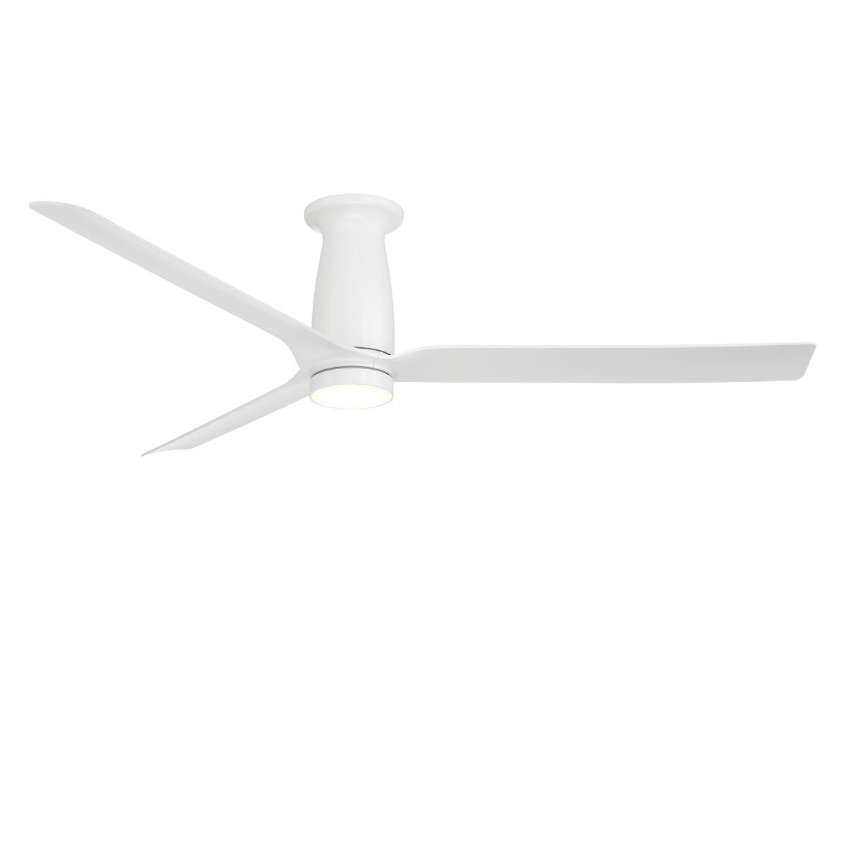 Smooth Flush 52 Inch CCT LED Smart Ceiling Fan, Matte White Finish - Bees Lighting